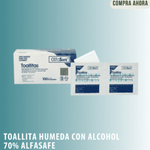 TOALLITA HUMEDA CON ALCOHOL 70% CJX100 ALFASAFE